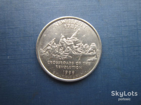 Обігові Обиходные ^/--/^ Монета 25 центов квотер США 1999 Р Нью-Джерси корабль лодка ^_^^^ Монета 25 центів квотер США 1999 Р Нью-Джерсі корабель човен - фото фото фото