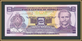 Центральна Америка Центральная Америка ^/--/^ Гондурас 2 лемпиры 2006 P-80   (80 /--/ Af) UNC ^_^^^ Гондурас 2 лемпіри 2006 P-80 (80 /--/ Af) UNC - фото фото фото