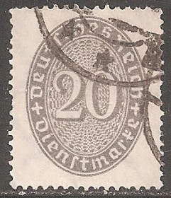 Веймарська республіка Веймарская республика ^/--/^ Германия  (Веймар) 1930 служебная Mi.126 гаш ^_^^^ Німеччина (Веймар) 1930 службова Mi.126 гаш - фото фото фото