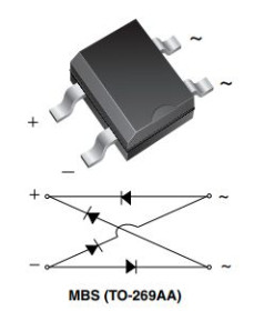 Діоди Диоды ^/--/^ MB /--/ 6 /--/ S SOP-4 Diode Bridge Rectifier SMD 0.5 А, 600 В - фото фото фото