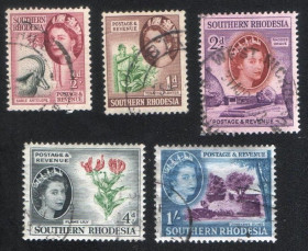 Зімбабве Зимбабве ^/--/^ Южная Родезия  (1953) Британская колония. Местные виды ^_^^^ Південна Родезія (1953) Британська колонія. Місцеві види - фото фото фото