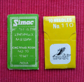 Спиці, гачки, голки, ножиці Спицы, крючки, иголки, ножницы ^/--/^ Игла Иглы  Simac для швейных машин  №№70,  110  ИНДИЯ,  НОВЫЕ ^_^^^ Голки Simac для швейних машин NoNo /--/ 70, 110 Індія, Нові - фото фото фото