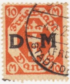 Веймарська республіка Веймарская республика ^/--/^ Германия    (Данциг) 1922 г. № 27 гашеная ^_^^^ Німеччина (Данциг) 1922 р. No 27 гашена - фото фото фото