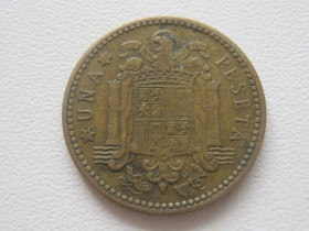 Іспанія Испания ^/--/^ Испания 1 песета 1953  (1956) года 32040 ^_^^^ Іспанія 1 песета 1953 (1956) року 32040 - фото фото фото