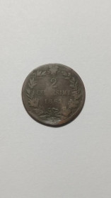 Інше Другое ^/--/^ Италия. 2 чентезимо. 1862. ^_^^^ Італія. 2 чентезімо. 1862. - фото фото фото