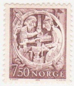 Скандинавія Скандинавия ^/--/^ Норвегия 1976 г.№ 734 ** ^_^^^ Норвегія 1976 No 734 ** - фото фото фото