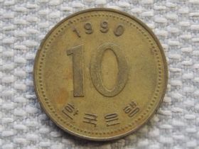 Республіка Корея Республика Корея ^/--/^ Южная Корея 10 вон 1990 года #5671 ^_^^^ Південна Корея 10 вон 1990 року #5671 - фото фото фото