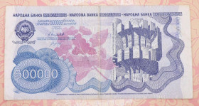 Балканський півострів Балканский полуостров ^/--/^ Югославия 500000 динар 1989 ^_^^^ Югославія 500000 динар 1989 - фото фото фото
