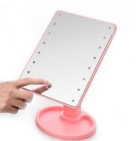 Інше Другое ^/--/^ Дзеркало для макіяжу з підсвіткою 16 Led MIRROR Косметичне дзеркало рожеве ^_^^^ Зеркало для макияжа с подсветкой 16 Led MIRROR Косметическое зеркало розовое - фото фото фото