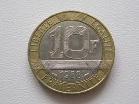 Франція Франция ^/--/^ Франция 10 франков 1988 года 21828 ^_^^^ Франція 10 франків 1988 21828 - фото фото фото