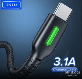 Кабелі Кабели ^/--/^ INIU USB Type C Nylon кабель 5 /--/ V/3.1 /--/ A 1 м для быстрой зарядки и передачи данных ^_^^^ INIU USB Type C Nylon кабель 5 /--/ V/3.1 /--/ A 1 м для швидкої зарядки і передачі даних - фото фото фото