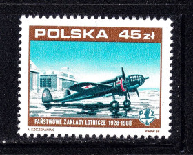 Транспорт Транспорт ^/--/^ Авиация .  Польша 1988  г  MNH - ^_^^^ Авіація . Польща 1988 MNH - фото фото фото