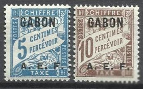 Габон Габон ^/--/^ Габон 1928 стандарт доплата надп. 2 /--/ м. - фото фото фото