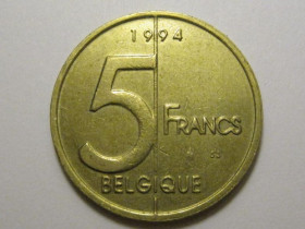 Бельгія Бельгия ^/--/^ Бельгия 5 франков 1994 года BELGIQUE 3 /--/ П /--/ 761 ^_^^^ Бельгія 5 франків 1994 року BELGIQUE 3 /--/ П /--/ 761 - фото фото фото
