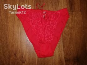 Труси Трусы ^/--/^ Красные женские трусы, трусики с кружевом Lorman ^_^^^ Червоні жіночі труси, трусики з мережевим Lorman - фото фото фото