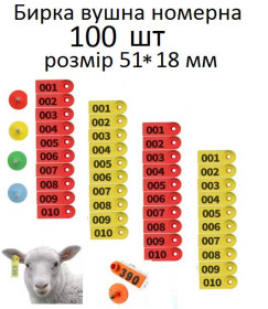 Інші товари для тварин Другие товары для животных ^/--/^ Номерні пластикові  бирки вушні для овець та кіз 100 шт.Бирки для худоби.Бирки для бирковача. Вушні  ^_^^^ Номерные пластиковые бирки ушные для овец и коз 100 шт. Бирки для скота. Бирки для бирковщика. Ушные - фото фото фото