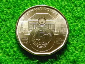Канада Канада ^/--/^ 2025 Канада 1 доллар 150 лет Верховному суду Канады. UNC ^_^^^ 2025 Канада 1 долар 150 років Верховному суду Канади UNC - фото фото фото