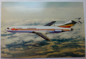 Іноземні Иностранные ^/--/^ Открытка Самолет Ethiopian Airlines Boeing 727-200  (Great Britain) ^_^^^ Літак Ethiopian Airlines Boeing 727-200 (Great Britain) - фото фото фото