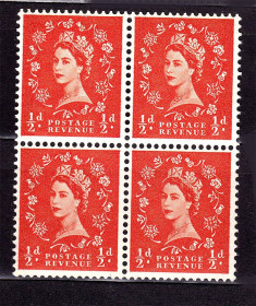 Великобританія Великобритания ^/--/^ Великобритания 1952 г  MNH -  HM QE-II -  стандарт  - квартблок ^_^^^ Великобританія 1952 MNH - HM QE-II - стандарт - квартблок - фото фото фото