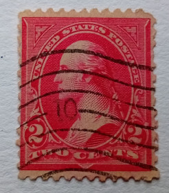 Північна Америка Северная Америка ^/--/^ США 1894 Джордж Вашингтон, 2 /--/ с, гашеная ^_^^^ США 1894 Джордж Вашингтон, 2 /--/ с, гашена - фото фото фото