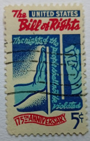 Північна Америка Северная Америка ^/--/^ США 1966 Билль о правах, гашеная ^_^^^ 1966 — Білль про права, гашена - фото фото фото