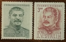 Чехословаччина Чехословакия ^/--/^ Чехословакия 70-летие со дня рождения Иосифа Сталина, 1879-1953 гг. 1949 ^_^^^ Чехословаччина 70-річчя від дня народження Йосипа Сталіна, 1879-1953 рр. 1949 - фото фото фото