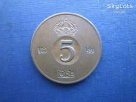 Швеція Швеция ^/--/^ Монета 5 ере Швеція 1957 ^_^^^ Монета 5 эре Швеция 1957 - фото фото фото
