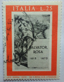 Італія, Ватикан Италия, Ватикан ^/--/^ Италия 1973 Сальватор Роза, гашеная ^_^^^ Італія 1973 Сальватор Роза, гашена - фото фото фото