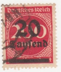 Веймарська республіка Веймарская республика ^/--/^ Германия   ( Рейх) 1923 г. №  280 гашеная ^_^^^ Німеччина (Рейх) 1923 р. No 280 гашена - фото фото фото