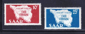 Малі Держави Європи Малые Государства Европы ^/--/^ SAAR / СААР  1948 г  MNH  карта ^_^^^ SAAR / СААР 1948 MNH карта - фото фото фото