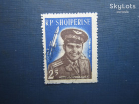 Балканський півострів Балканский полуостров ^/--/^ Марка Албанія 1963 космос Восток-3 Ніколаїв гаш тонке місце ^_^^^ Марка Албания 1963 космос Восток-3 Николаев гаш тонкое место - фото фото фото