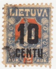 Балтійські країни Балтийские страны ^/--/^ Литва 1922 г №  172 гашеная ^_^^^ Литва 1922 р. No 172 гашена - фото фото фото