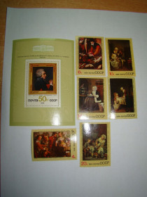 СРСР - СССР - ^/--/^ СССР, Михель  (2009), 4301-4306,блок 99, Зарубежная живопись в музеях СССР. ^_^^^ СРСР, Міхель (2009), 4301-4306, блок 99, Закордонний живопис в музеях СРСР. - фото фото фото