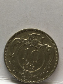 Австро-Угорщина Австро-Венгрия ^/--/^ 10 гелерів, 1909 р. Франц Йосиф I ^_^^^ 10 гелеров, 1909 г. Франц Иосиф I - фото фото фото