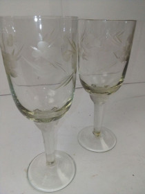 Чарки, келихи, стакани Рюмки, бокалы, стаканы ^/--/^ Келихи на ніжці для шампанського     ( 2 шт ) Б / У ^_^^^ Келихи на ножке для шампанского (2 шт) Б/У - фото фото фото