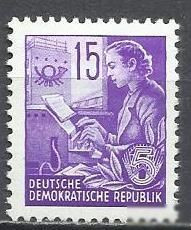 НДР, ФРН ГДР, ФРГ ^/--/^ ГДР 1953 женщина секретарь стандарт офсет 1 /--/ м. ^_^^^ НДР 1953 жінка секретар стандарт офсет 1 /--/ м. - фото фото фото