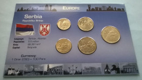 Сербія Сербия ^/--/^ Набор монет СЕРБИЯ пластик картон блистер набір СЕРБІЯ запайка 1 ^_^^^ Набор монет Сербия пластик картон блистер набор Сербия запайка 1 - фото фото фото