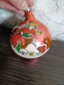 Ялинкові іграшки Ёлочные игрушки ^/--/^ Винтаж елочная игрушка шар Рождественский ангел ^_^^^ Вінтаж ялинкова іграшка куля Різдвяний ангел - фото фото фото