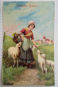Листи, фото Письма, фото ^/--/^ Поштова картка листівка Світлого Великодня 1909 Німеччина St /--/ 10 ^_^^^ Почтовая карточка открытка Светлого Пасхи 1909 Германия St /--/ 10 - фото фото фото