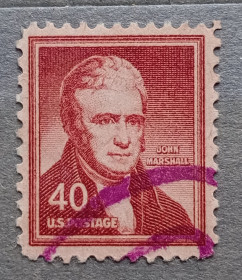 Північна Америка Северная Америка ^/--/^ США 1954 г - Джон Маршалл, гаш ^_^^^ 1954 — Джон Маршалл, гаш - фото фото фото