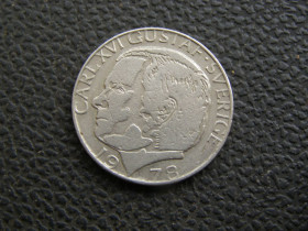 Швеція Швеция ^/--/^ 1 крона Швеция 1978 г ^_^^^ 1 крона Швеція 1978 - фото фото фото
