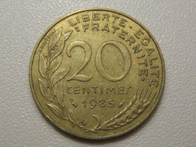 Франція Франция ^/--/^ Франция 20 сантимов 1985 года 38144 ^_^^^ Франція 20 сантимів 1985 38144 - фото фото фото
