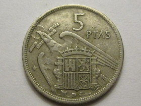 Іспанія Испания ^/--/^ Испания 5 песет 1957  (1967) года 38400 ^_^^^ Іспанія 5 песет 1957 (1967) року 38400 - фото фото фото
