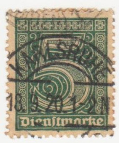 Веймарська республіка Веймарская республика ^/--/^ Германия 1920 г.№  23 гашеная ^_^^^ Німеччина 1920 р. No 23 гашена - фото фото фото