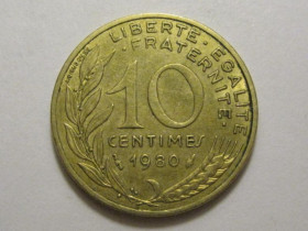 Франція Франция ^/--/^ Франция 10 сантимов 1980 года 3 /--/ П /--/ 980 ^_^^^ Франція 10 сантимів 1980 3 /--/ П /--/ 980 - фото фото фото