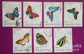 Угорщина Венгрия ^/--/^ Венгрия 1984 фауна насекомые бабочки Mi 3681-3687 ^_^^^ Угорщина 1984 фауна комахи метелика Mi 3681-3687 - фото фото фото