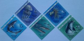 СРСР - СССР - ^/--/^ СССР 1991 фауна Черного моря СК 6214-6218 MNH ^_^^^ СРСР 1991 фауна Чорного моря СК 6214-6218 MNH - фото фото фото