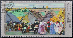 Інше Другое ^/--/^ СССР Живопись Кустодиев &amp;quot;Праздник в деревне&amp;quot; 1978 ^_^^^ СРСР Живопис Кустодіїв &amp;quot; Святик в селі &amp;quot; 1978 - фото фото фото