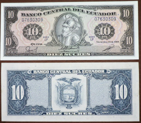 Еквадор Эквадор ^/--/^ Эквадор Еквадор 10 сукре 1988 Unc ^_^^^ Еквадор Еквадор 10 сукре 1988 Unc - фото фото фото