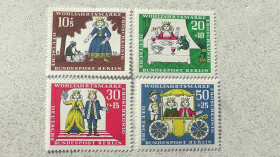 НДР, ФРН ГДР, ФРГ ^/--/^ Серія поштових марок Німеччина Західний Берлін &amp;quot; Казки братів Грім &amp;quot; 1966 рік ** ^_^^^ Серия почтовых марок Германия Западный Берлин &amp;quot; Сказки братьев Грим &amp;quot; 1966 год ** - фото фото фото